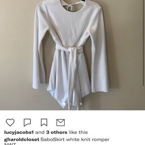 Sabo skirt white knit playsuit / romper